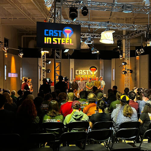 The stage where the Cast in Steel competition took place inside the Shape Corp. Innovation Design Center